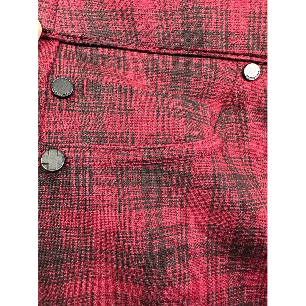 Liverpool Jeans Company Red Black Plaid Pull On Leggings Skinny Pant Women SZ 12 - Picture 11 of 15